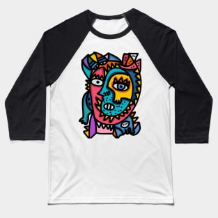 Cubist Graffiti Portrait Baseball T-Shirt